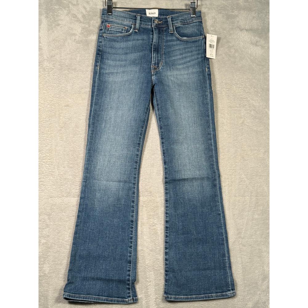 Hudson Jeans Womens 26 Blue Blair Burning Bridges High Rise Crop Bootcut